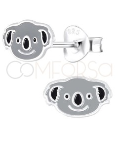 Sterling silver 925 koala earrings 8 x 5mm