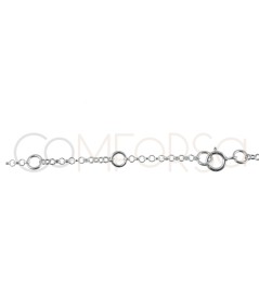 Sterling silver 925 belcher chain with jump rings & extender 35 cm + 6 cm