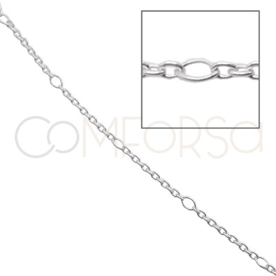 Sterling silver 925 loose thick cable chain with interleaved jump ring 1.5mm (grams)