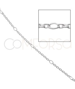 Sterling silver 925 loose thick cable chain with interleaved jump ring 1.5mm (grams)