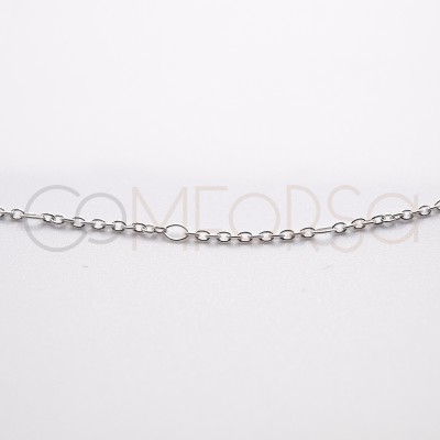 Sterling silver 925 loose thick cable chain with interleaved jump ring 1.5mm (grams)