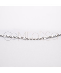 Sterling silver 925 loose thick cable chain with interleaved jump ring 1.5mm (grams)