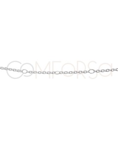 Sterling silver 925 loose thick cable chain with interleaved jump ring 1.5mm (grams)