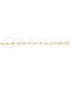 Gold-plated sterling silver 925 plain anchor bracelet 15cm + 3cm