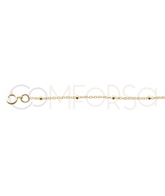 Gold-plated sterling silver 925 cable chain with balls 15cm + 3cm
