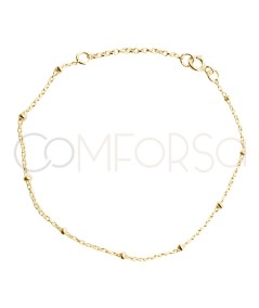Gold-plated sterling silver 925 cable chain with balls 15cm + 3cm