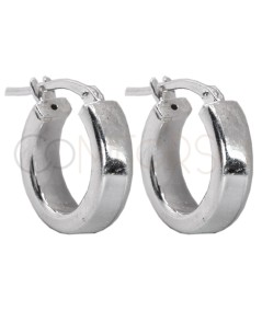 Sterling silver 925 plain hoop earrings 14mm