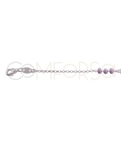 Sterling silver 925 pink enamelled children’s bracelet with Cross 14 + 2cm