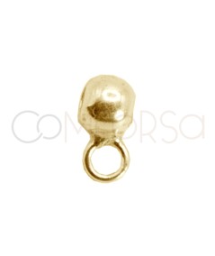 Gold-plated sterling silver 925 ball (4mm) with jump ring & silicone