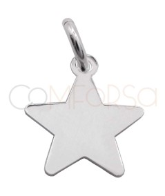 Sterling silver 925 smooth star pendant 10mm