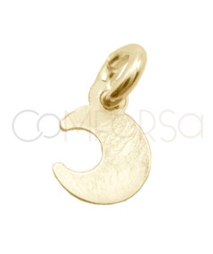 Gold-plated sterling silver 925 smooth moon mini pendant 5 x 6mm
