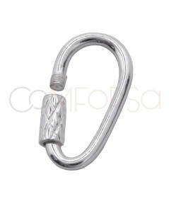 Sterling silver 925 oval screw clasp 10 x 19mm