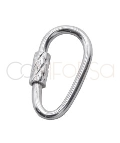 Sterling silver 925 oval screw clasp 10 x 19mm