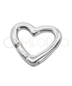 Sterling Silver 925 Heart Spring Clasp 12 x 10 mm