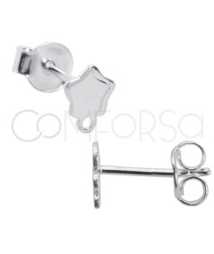 Sterling silver 925 star ear stud with jump ring 5 x 6mm