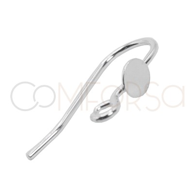 Sterling silver 925 hook with plain disc & handle 5mm