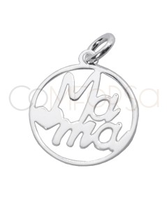 Sterling silver 925 “mama” pendant with heart 13mm