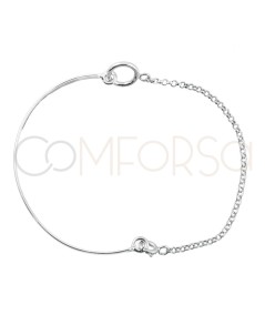 Sterling silver 925 bracelet with customisable tag and family pendant