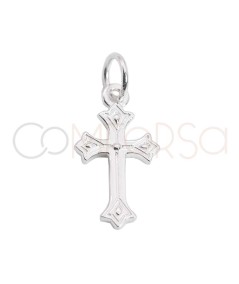 Sterling silver 925 Gothic cross pendant 9.7 x 17.5mm