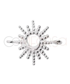 Sterling silver 925 sun & moon connector with balls 16mm