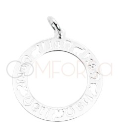 Sterling silver 925 cut-out lucky pendant 18mm