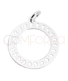 Sterling silver 925 cut-out moons pendant 18mm