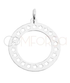 Sterling silver 925 cut-out stars pendant 18mm