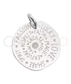 Sterling silver 925 irregular Lucky pendant 15 x 16mm