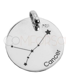Sterling silver 925 Moon & zodiac constellation medallion 20mm