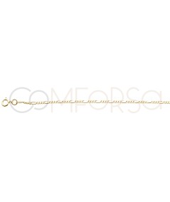 Gold-plated sterling silver 925 figaro chain anklet 22 + 4cm