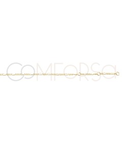 Gold-plated sterling silver 925 figaro chain anklet 22 + 4cm
