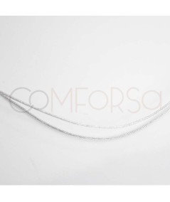 Double Silver Japanese Silk Choker with Sterling Silver 925 Lock 45cm