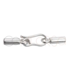 Sterling silver 925 Hook clasp with end caps 2 mm