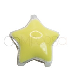 Sterling silver 925 yellow enamelled mini star spacer bead 6.5mm