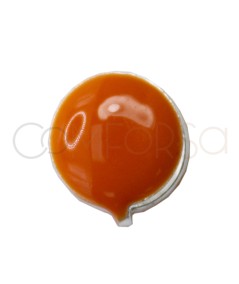 Sterling silver 925 orange enamelled mini circle spacer bead 6mm