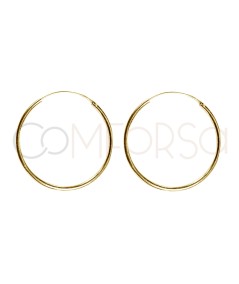 Sterling Silver 925 Gold-plated  hoop earrings 12 mm