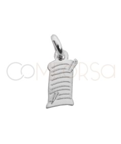 Sterling silver 925 mini thread spool with needle pendant 4 x 8mm