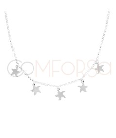 Sterling silver 925 choker with starfishes