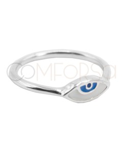 Gold-plated sterling silver 925 enamelled Turkish eye ring