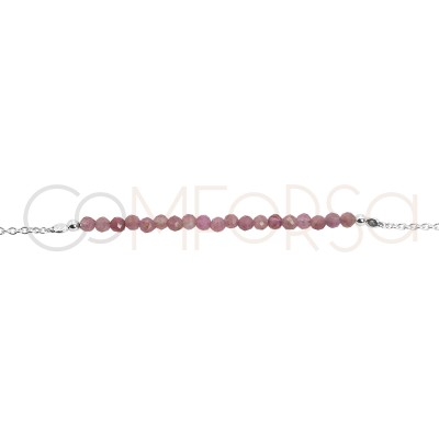 Sterling silver 925 bracelet with Pink Tourmaline stones