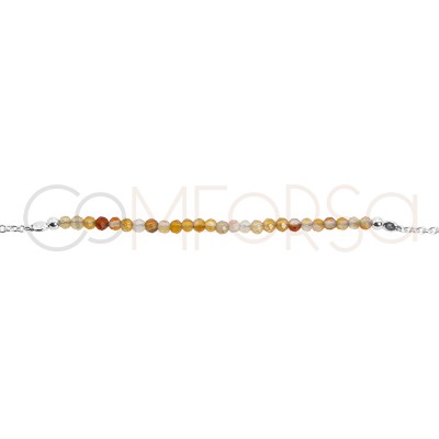 Sterling silver 925 bracelet with Orange Agate stones