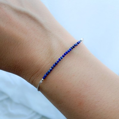 Sterling silver 925 bracelet with Lapis lazuli stones