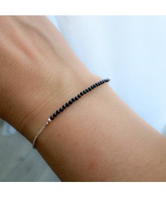 Sterling silver 925 bracelet with Black Spinel stones