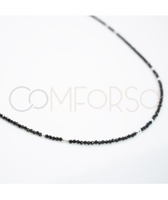 Sterling silver 925 Black Spinel stones choker