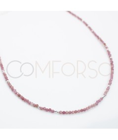 Sterling silver 925 Pink Tourmaline stones choker