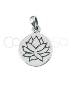 Sterling silver 925 Lotus Flower medallion 10mm