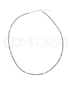 Sterling silver 925 Amethyst stones choker