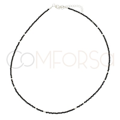 Sterling silver 925 Black Spinel stones choker