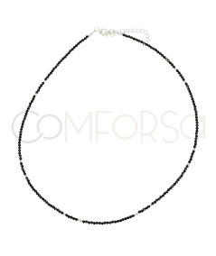 Sterling silver 925 Black Spinel stones choker