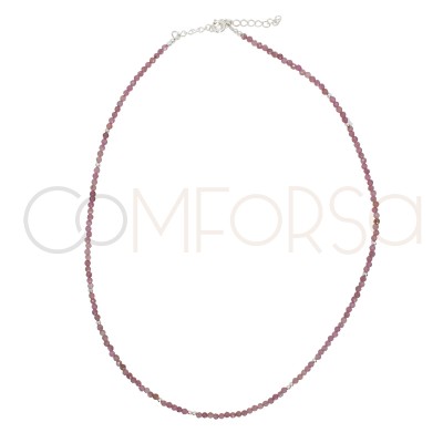 Sterling silver 925 Pink Tourmaline stones choker